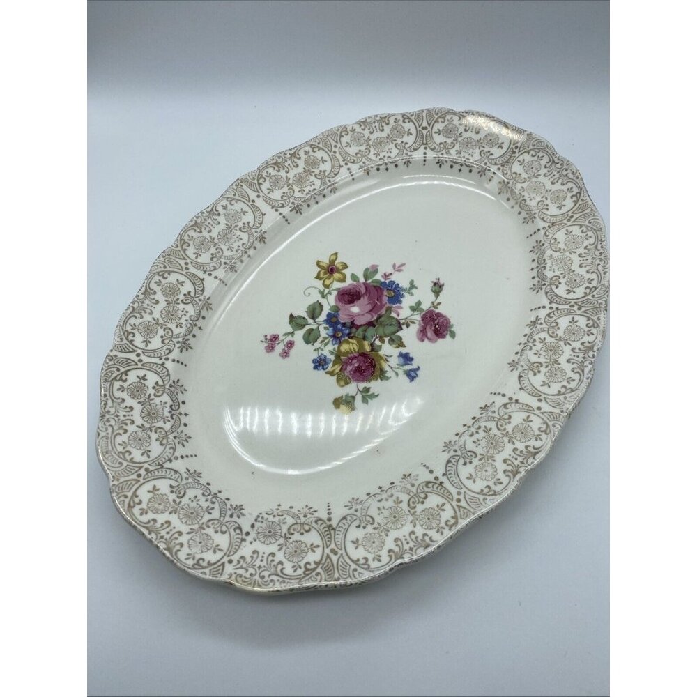 Keystone Serving Dish Platter Bowl By Canonsburg Pottery Co Vintage 8.75 x 11.5"